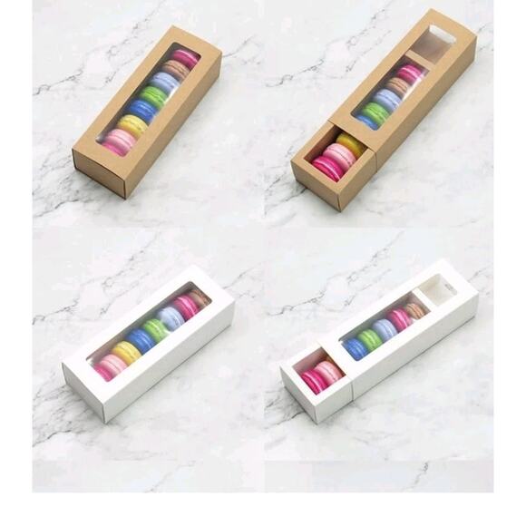20 Pcs Macaron Boxes for Gift Giving, Bakery Candy Box with Clear Window, Treat - Picture 9 of 10
